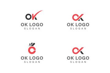 OK logo design vector collection