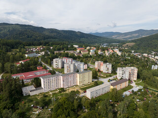 Fototapeta na wymiar Aerial view of the village of Prakovce in Slovakia