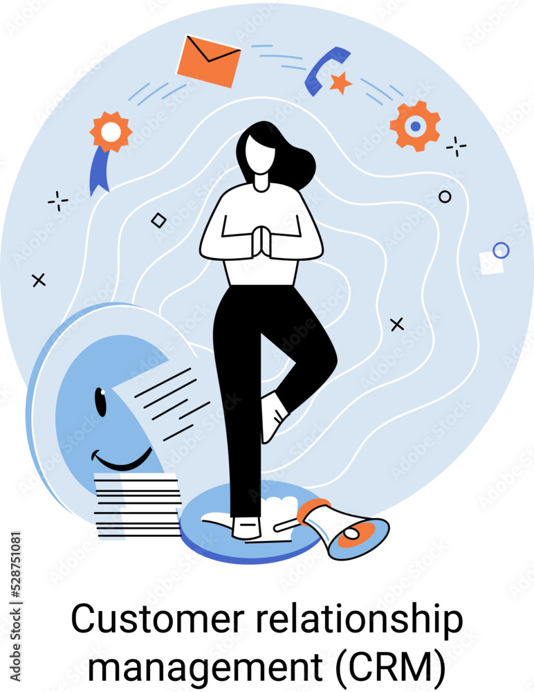 Poster crm. customer relationship management. software for organizations, automatisation of customer intera
