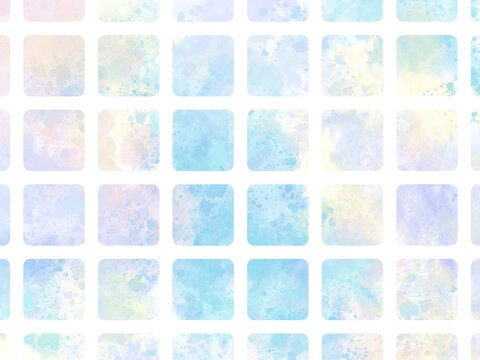 Blue and light blue, purple, yellow watercolor style blur background material