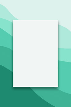 empty white paper page on mint green gradient background
