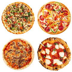 Set of delicious pizza isolated png