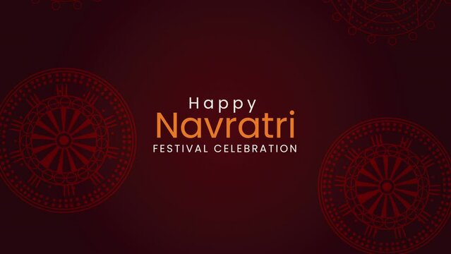 happy navratri celebration lettering animation