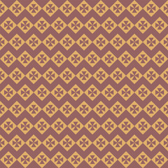 Geometric background with maltese cross, monochrome beige brown seamless pattern