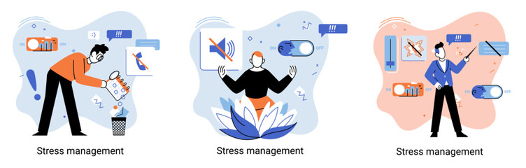 Stress management abstract metaphor, pressure control, depression, emotional tension, mental health management, physical and psychological stress. Way to lead an active, productive and fulfilling life