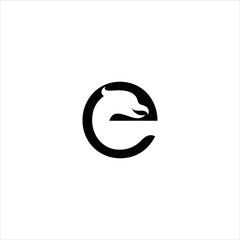 letter e logo vector eagle template