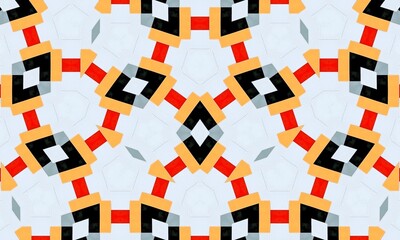 seamless pattern with yellow red and black squares