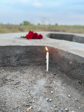 red rose and candles