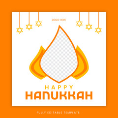 Hanukah fire flame post template, Vector, Flame, Jewish, Fully Editable