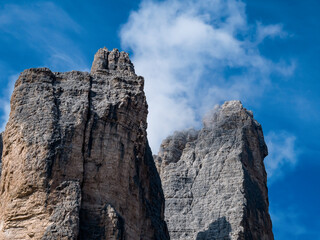 The amazing high mountain peaks of the Italian Dolomites and the surrounding nature