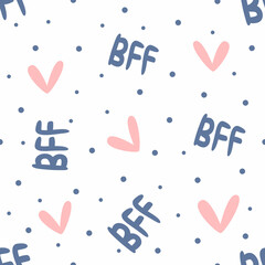 Best friends forever. Cute seamless pattern. Vector illustration. - 528759046