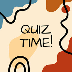 Abstract background drawn by hand. Text Quiz Time! Vector illustration. - 528759048