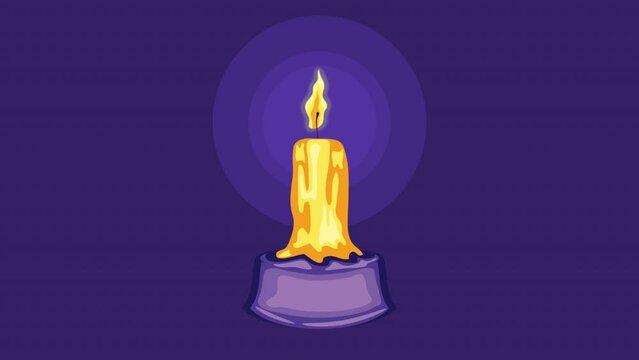 happy halloween animation with candle