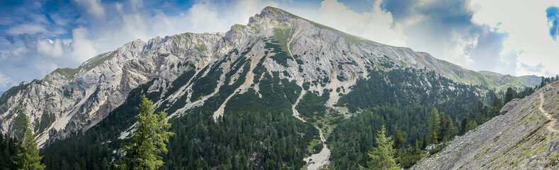 The amazing high mountain peaks of the Italian Dolomites and the surrounding nature
