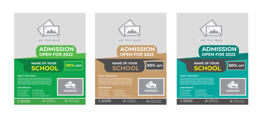 School students admission flyer template design