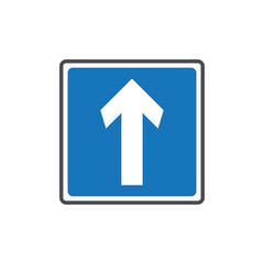 One way traffic vector icon,Road sign  vector 