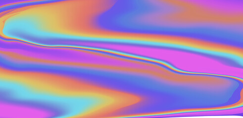 Abstract holographic background with fluid colorful stains and leaks. Trippy and psychedelic texture.