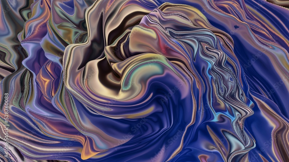 Poster abstract colorful 3d swirl design element. modern marble, liquid paint background, 3d rendering