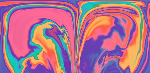 Abstract holographic background with fluid colorful stains.