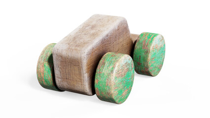 Realistic 3d render of wooden toys