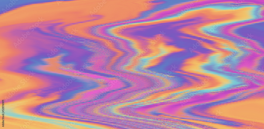 Poster Glitched and distorted background. Analog TV or computer screen.