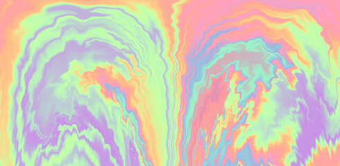 Fototapeta na wymiar Abstract holographic background with fluid colorful stains and leaks. Trippy and psychedelic texture.