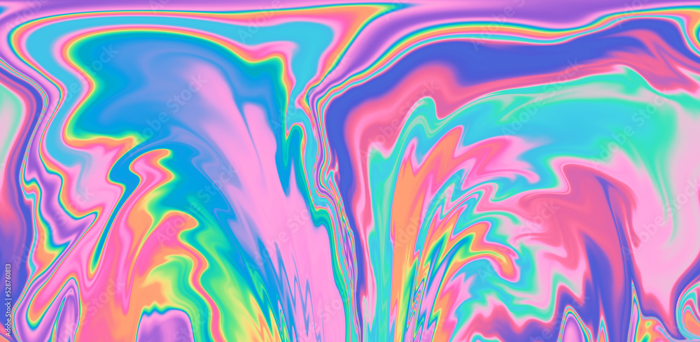 Poster Abstract background with colorful fluid ink and paint stains. Marbling ebru psychedelic texture.