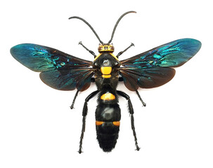 Megascolia procer sarawakensis (male)
Large Insect, Predator Wasps in White Background