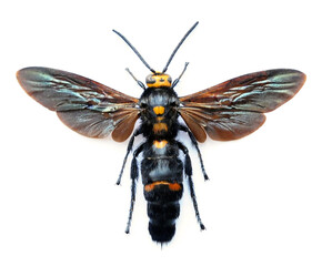 Megascolia scutellaris (male)
Large Insect, Predator Wasps in White Background