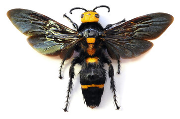 Megascolia speciosa (female)
Large Insect, Predator Wasps in White Background