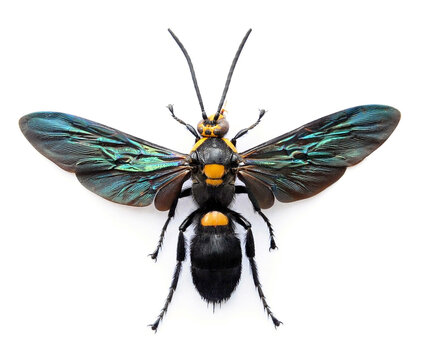 Megascolia procer procer (male)
Large Insect, Predator Wasps in White Background