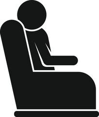 Wait room armchair icon simple vector. Waiting area. Seat female