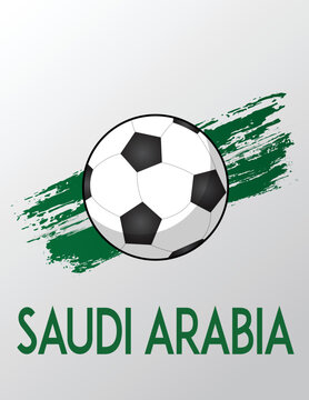 Saudi Arabia flag with Brush Effect for Soccer Theme