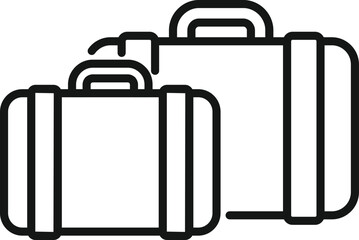 Travel suitcase icon outline vector. Waiting area. Airport chair