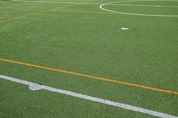 Obraz premium centre of an artificial turf soccer field
