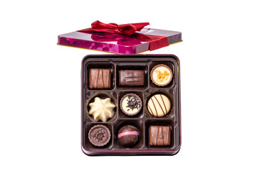 background. Clipping path. Surprise gift for Valentine's Day or other festive occasions. Macro.