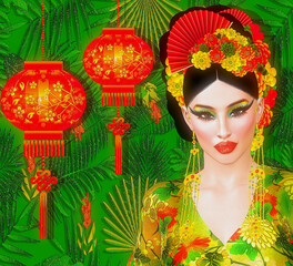 The Four Beauties of China. The most beautiful women of Chinese History and Mythology are brought to life through our exclusive digital art style. They embody Legend, Art, Fashion and Beauty!
