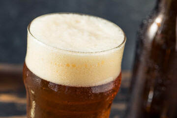 Boozy Refreshing Brown Craft Beer Ale
