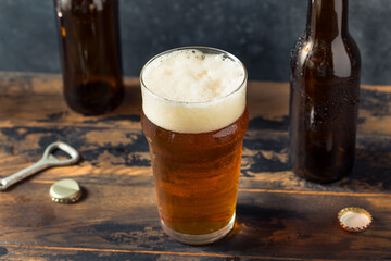 Boozy Refreshing Brown Craft Beer Ale