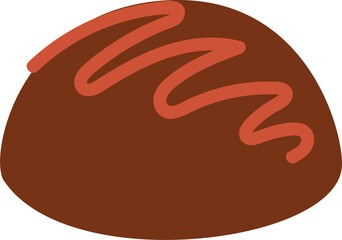 Chocolate sweet with liquid topping