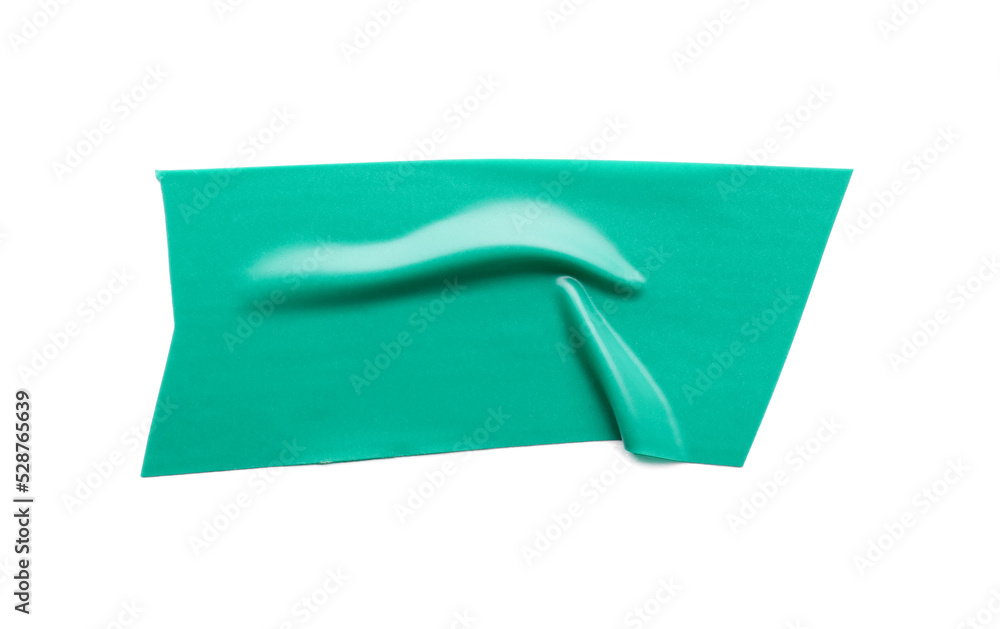 Sticker Piece of turquoise insulating tape isolated on white, top view