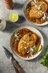Homemade Fried Poblano Chili Relleno