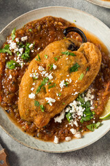 Homemade Fried Poblano Chili Relleno