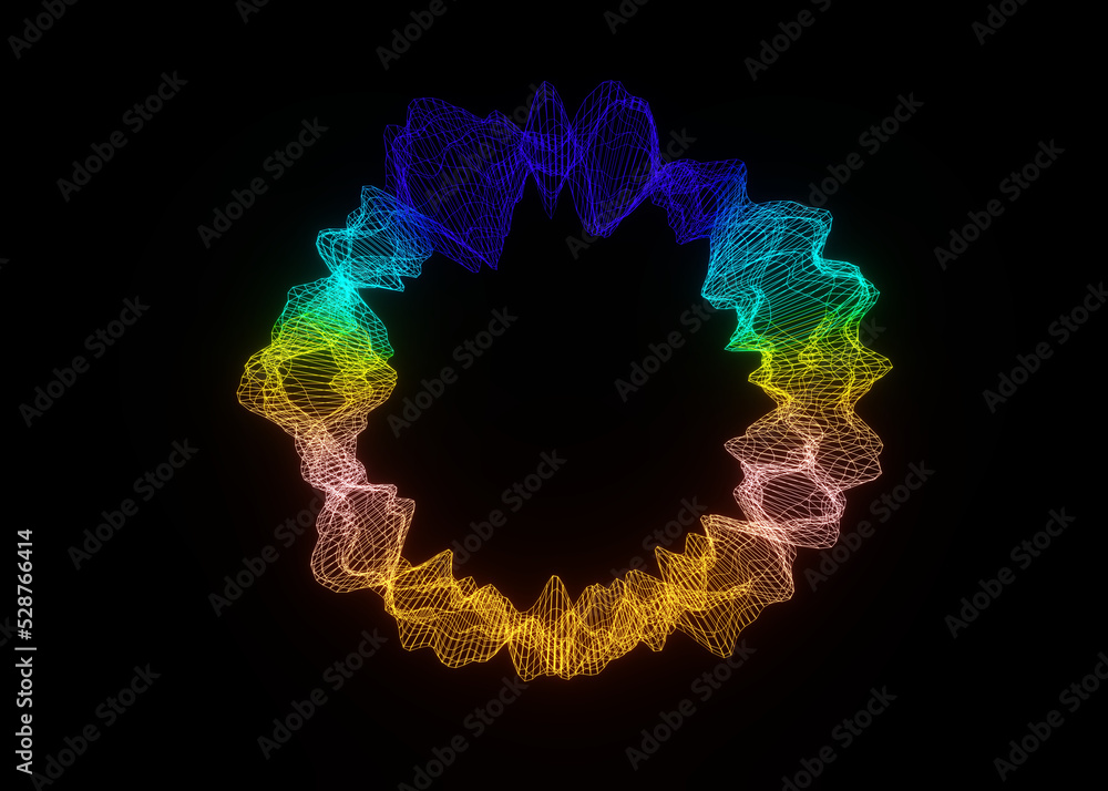 Poster futuristic colorful sphere of lines. network connection big data. abstract technology background. pl