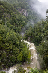 Fototapeta na wymiar Extreme Whitewater at Tallulah Gorge in Northwest Georgia due to Heavy Rainfall