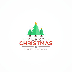 vector merry christmas logo template
