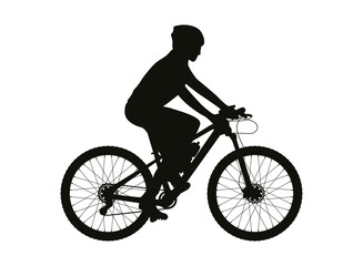 Fototapeta na wymiar Silhouette of a cyclist - Silhueta de ciclista MTB