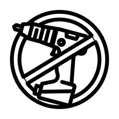 do not drill assembly furniture line icon vector. do not drill assembly furniture sign. isolated contour symbol black illustration