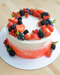 cake with berries