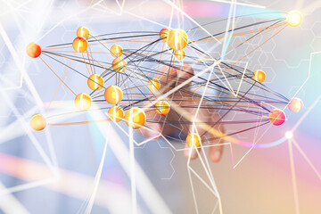 Obraz na płótnie Canvas Big data visualization. Network connection structure